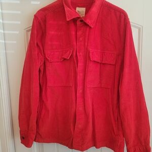 American Eagle Outfitters Red Corduroy Shirt Jacket